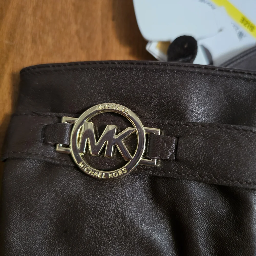 Michael Kors Brown Leather Gloves